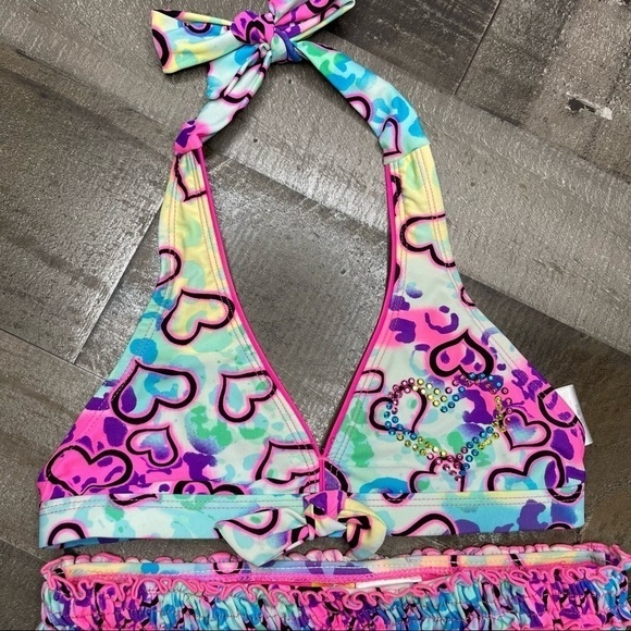 Angel Beach Heart Pattern Bikini Set size 8 - Picture 2 of 9